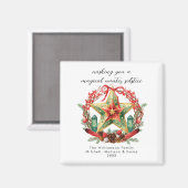 Winter zonnewende krans ster Kerstmis Yule Magneet (Voorkant / Achterkant)