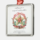 Winter zonnewende krans ster Kerstmis Yule Metalen Ornament (Links)