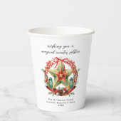 Winter zonnewende krans ster Kerstmis Yule Papieren Bekers (Achterkant)