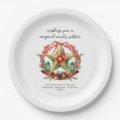 Winter zonnewende krans ster Kerstmis Yule Papieren Bordje (Voorkant)