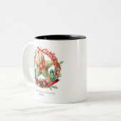 Winter zonnewende krans ster Kerstmis Yule Tweekleurige Koffiemok (Voorkant links)