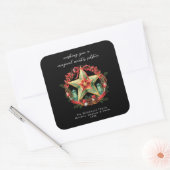 Winter zonnewende krans ster Kerstmis Yule Vierkante Sticker (Envelop)