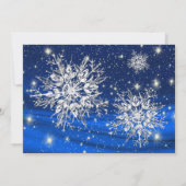 Winter zonnewende sneeuwvlokken op blauw kaart (Achterkant)