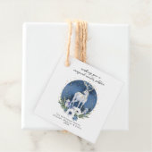 Winter zonnewende Vakantie Herten Blauw Wit Kerstm Bedankjes Labels (In situ)