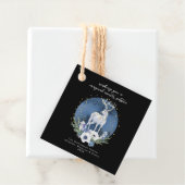 Winter zonnewende Vakantie Herten Blauw Wit Kerstm Bedankjes Labels (In situ)