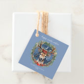 Winter zonnewende vakantie herten krans Yule Kerst Bedankjes Labels (In situ)