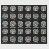 Winter zonnewende vakantie herten krans Yule Kerst Cadeaupapier (Vlak)