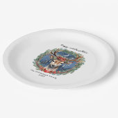 Winter zonnewende vakantie herten krans Yule Kerst Papieren Bordje (Gekanteld)