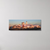 Winter zonsondergang bij Nubble Light Canvas Afdruk (Voorkant)