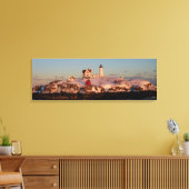 Winter zonsondergang bij Nubble Light Canvas Afdruk (Insitu (Woonkamer))