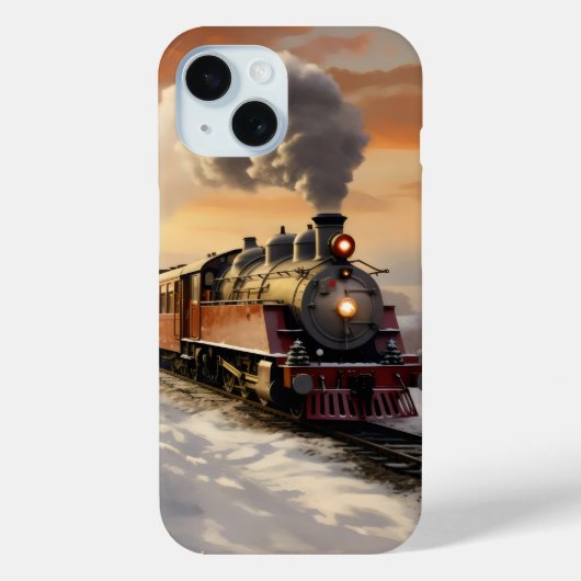 Winter zonsondergang en trein Case-Mate iPhone case (Achterkant)