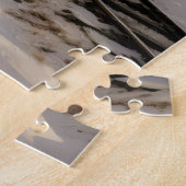 Winter zonsondergang en trein legpuzzel (Zijkant)