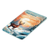 Winter zonsondergang hertenkaart magneet (Linkerzijde)