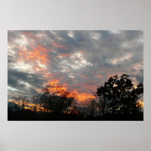 Winter Zonsondergang Natuur Landschap Fotografie Poster (Voorkant)