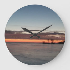 Winter Zonsondergang op Lake Winnebago Grote Klok