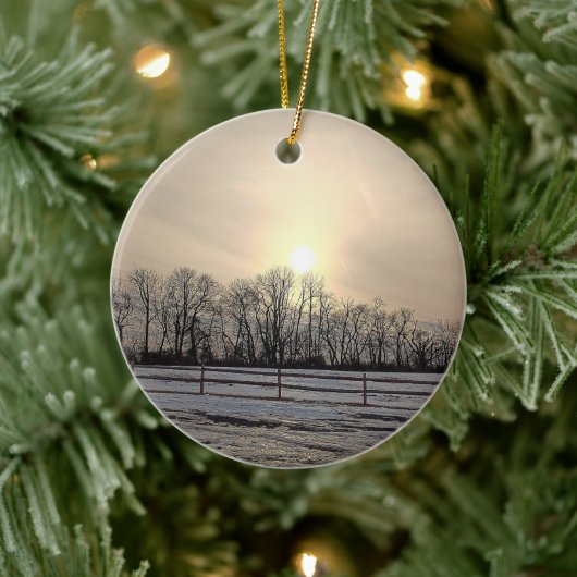 Winter Zonsondergang Ornament (Boom)