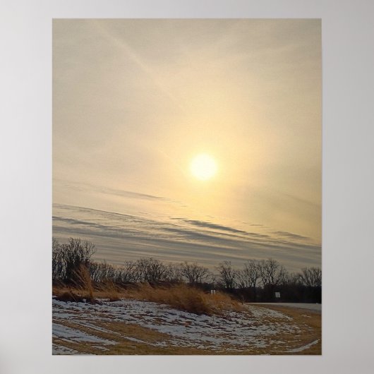 Winter Zonsondergang Poster (Voorkant)