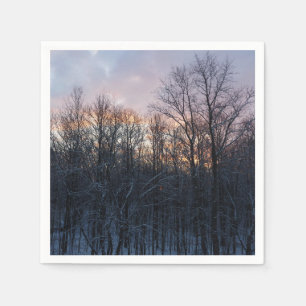 Winter Zonsopgang I Pastel Natuur Landschap Servet