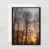 Winter zonsopgang-kerstochtend feestdagenkaart (Voorkant / Achterkant)