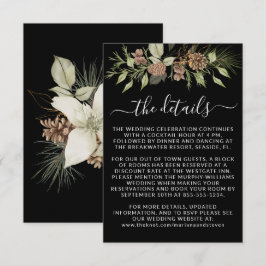 Winter Zwart Details RSVP Website Bruiloft Informatiekaartje