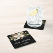 Winter Zwart-wit Elegant Script Bruiloft Kartonnen Onderzetters (Insitu)