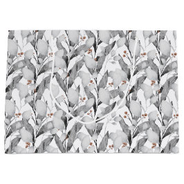 Winter Zwart-wit Waterverf Botanisch Groot Cadeauzakje