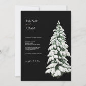 Winter Zwarte Sneeuw Kerstboom bruiloft Kaart (Voorkant)
