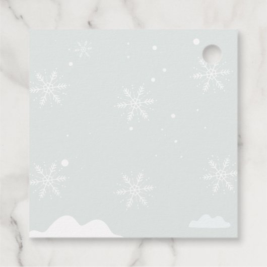 Winter zwembad verjaardagsfeestje bedankjes labels (Achterkant)