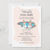 Winter zwembad verjaardagsfeestje kaart (Voorkant)