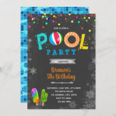 Winter zwembad verjaardagsfeestje kaart (Voorkant / Achterkant)