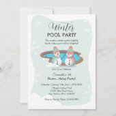 Winter zwembad verjaardagsfeestje kaart (Voorkant)