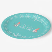 Winter zwembad verjaardagsfeestje papieren bordje (Gekanteld)