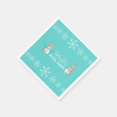 Winter zwembad verjaardagsfeestje servet (Hoek)