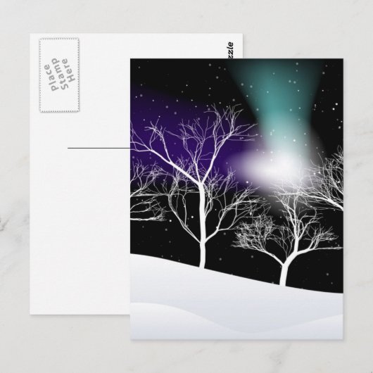 Winterachtergrond Briefkaart (Voorkant / Achterkant)