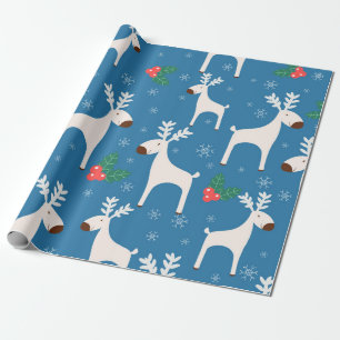 Winterachtergrond met deers (naadloos patroon) en cadeaupapier