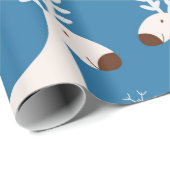Winterachtergrond met deers (naadloos patroon) en cadeaupapier (Rol Hoek)