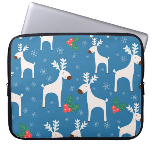 Winterachtergrond met deers (naadloos patroon) en laptop sleeve