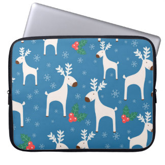 Winterachtergrond met deers (naadloos patroon) en laptop sleeve