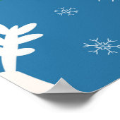 Winterachtergrond met deers (naadloos patroon) en poster (Hoek)