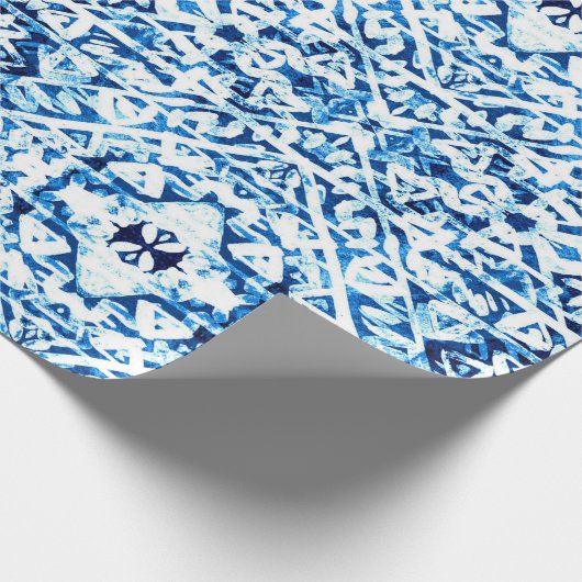 Winterachtergrond. Waterverf handgeschilderd blauw Cadeaupapier (Hoek)