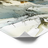 Winterachtig klifpad met kale bomen poster (Hoek)