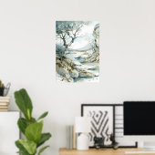 Winterachtig klifpad met kale bomen poster (Thuiskantoor)