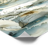 Winterachtig klifpad met kale bomen poster (Hoek)