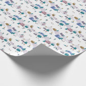 Winteralpen feestdagen: actieve mensen naadloos cadeaupapier (Hoek)