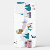 Winteralpen feestdagen: actieve mensen naadloos Case-Mate iPhone case (Achterkant)