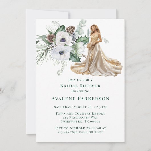 Winteranemoon handgeschilderd Vrijgezellenfeest Kaart (Voorkant)