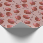 Winterappels dempen rode tinten cadeaupapier (Hoek)