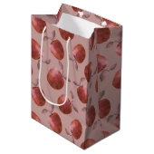 Winterappels gedempte rode tinten medium cadeauzakje (Voorkant Gekanteld)