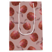 Winterappels gedempte rode tinten medium cadeauzakje (Achterkant)