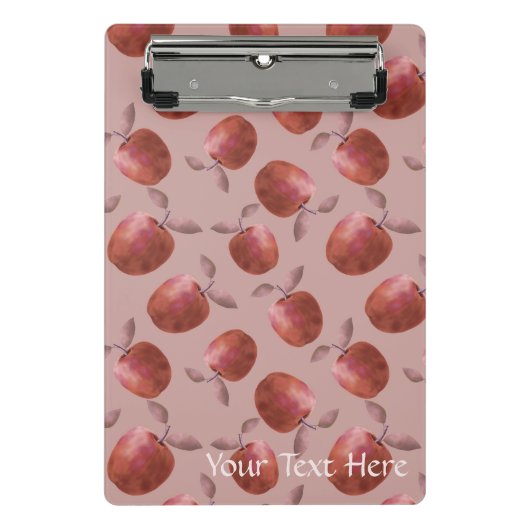 Winterappels gedempte rode tinten mini klembord (Voorkant)